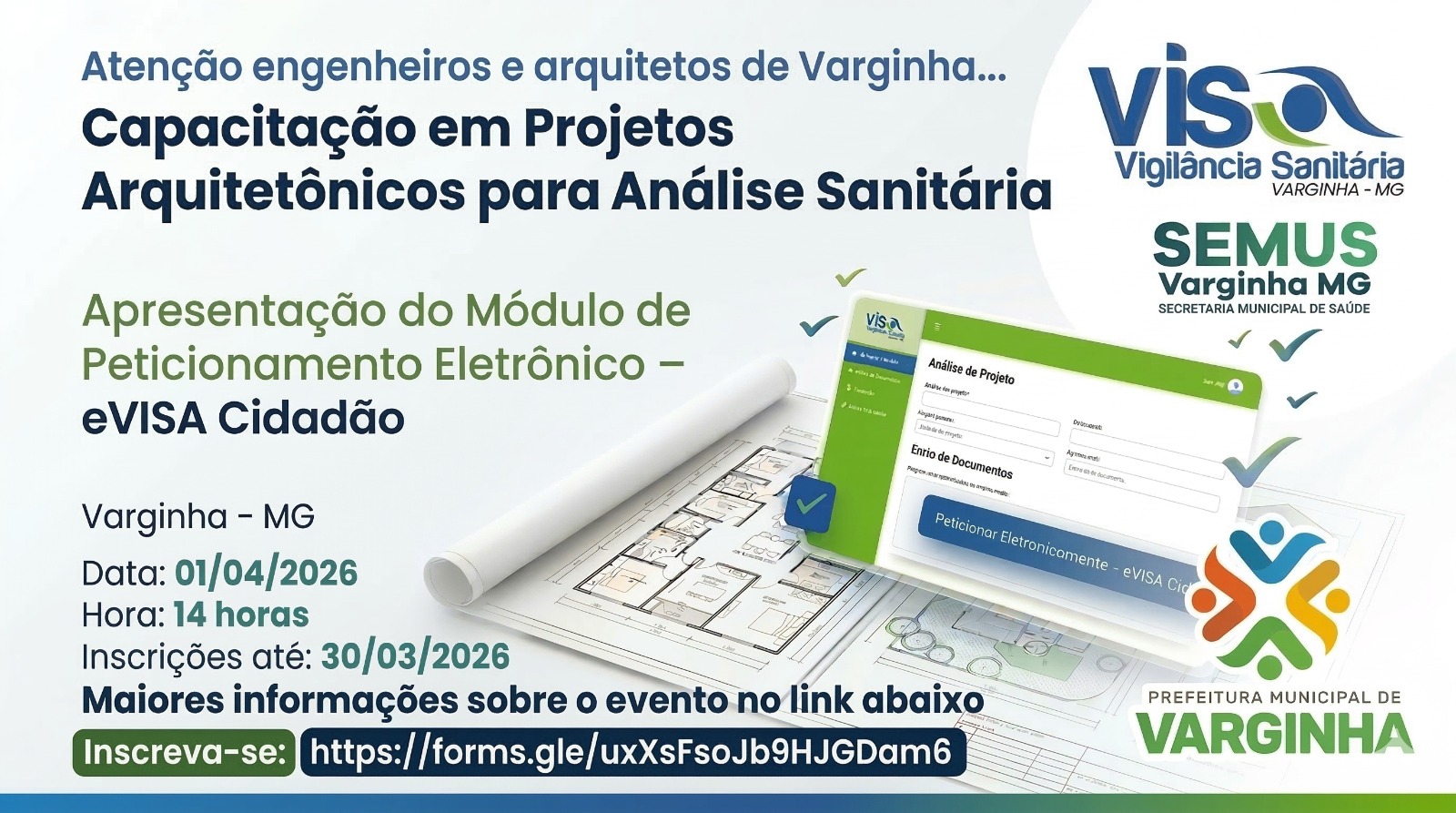Prefeitura de Varginha promove capacitação para engenheiros e arquitetos com foco em projetos para análise sanitária