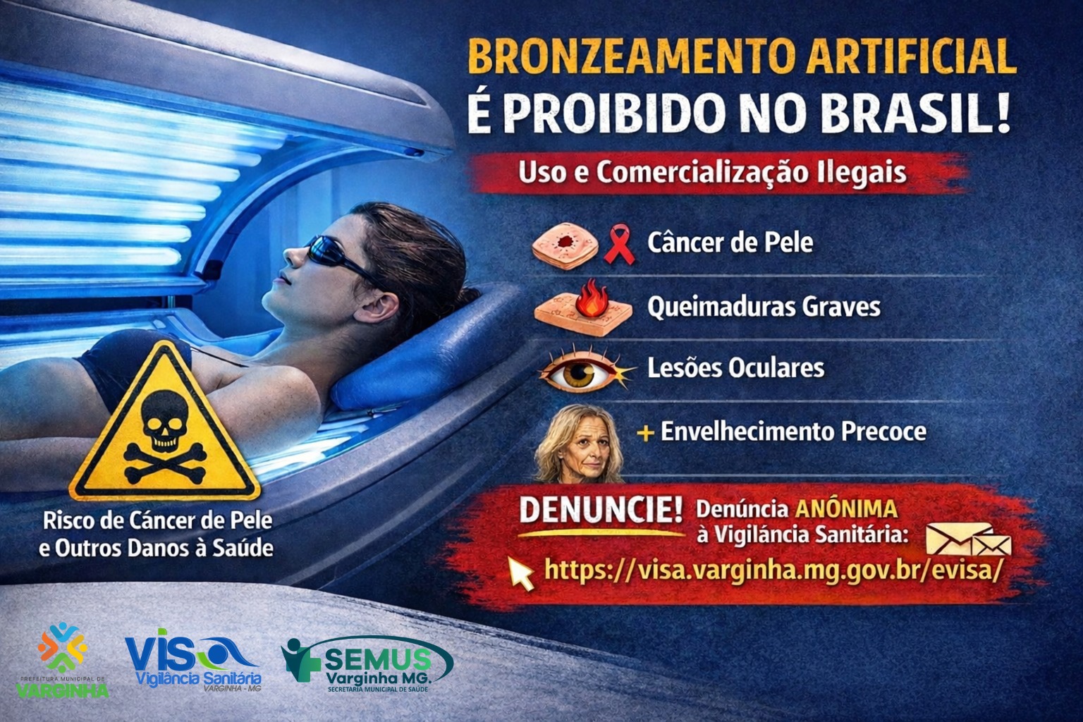 Vigilância Sanitária alerta: uso e comercialização de câmaras de bronzeamento artificial são proibidos e oferecem graves riscos à saúde